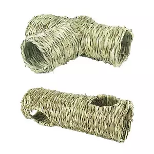 Pet Grass Tunnel Toy Interactive Toy Comfortable Lightweight Rabbit Tunnel Straw - Picture 1 of 13