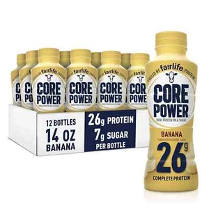 Fairlife Core Power High Protein Shake Banana Flavor 12 Bottles 14 oz ea NEW - Picture 1 of 2