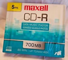 Maxell 623205/648205 80 Minute 700mb CD RS 5 PK Polycarbonate Slim Cases FS