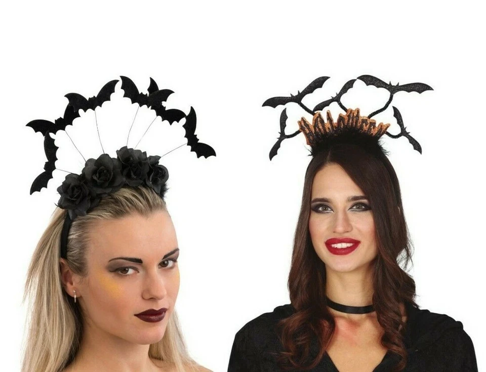 Flying Bats Halloween Headband Horror Black Adults Fancy Dress Accessory - Image 1 of 1