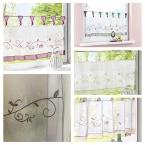 Available Cafe Panel Kitchen Bathroom Ready Made Voile Net Curtains 6 Size - Picture 1 of 51