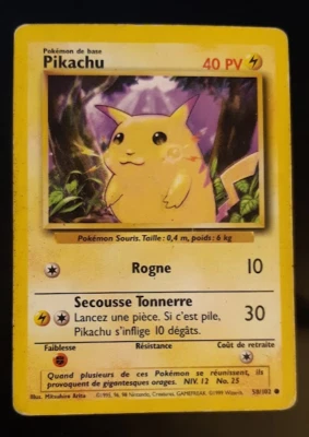 Base Set Pikachu 58/102 (French) - Image 1 of 2