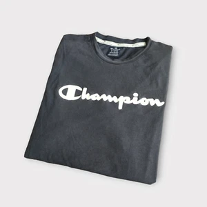 Champion tshirt blu spellout taglia XL veste L - Imagen 1 de 6