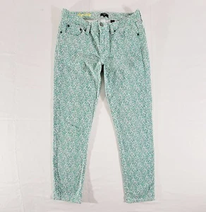 J CREW Toothpick Women's 27 (Actual 31" x 28") 8" Low-Rise Jeans Flowers $115 - Picture 1 of 6