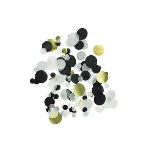 Black White Tissue Paper Metallic Foil Silver Gold Confetti Circles Party 15g - Picture 1 of 3