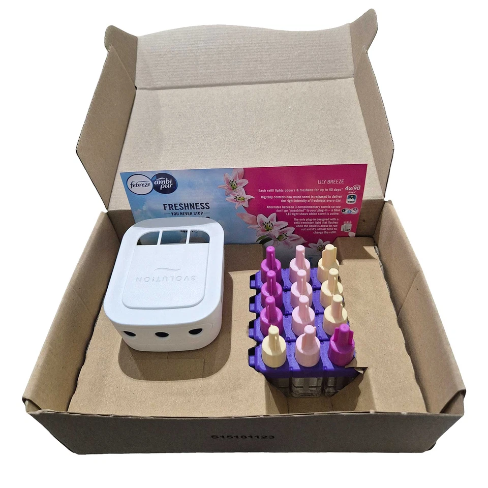 Febreze Ambi Pur 3Volution Duftstecker + 4 Nachfüllflakons 80ml Lilienblüte - Bild 1 von 1