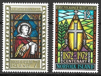 Norfolk Island Scott 150-151 XF Mint Never Hinged Stained Glass - Image 1 of 3