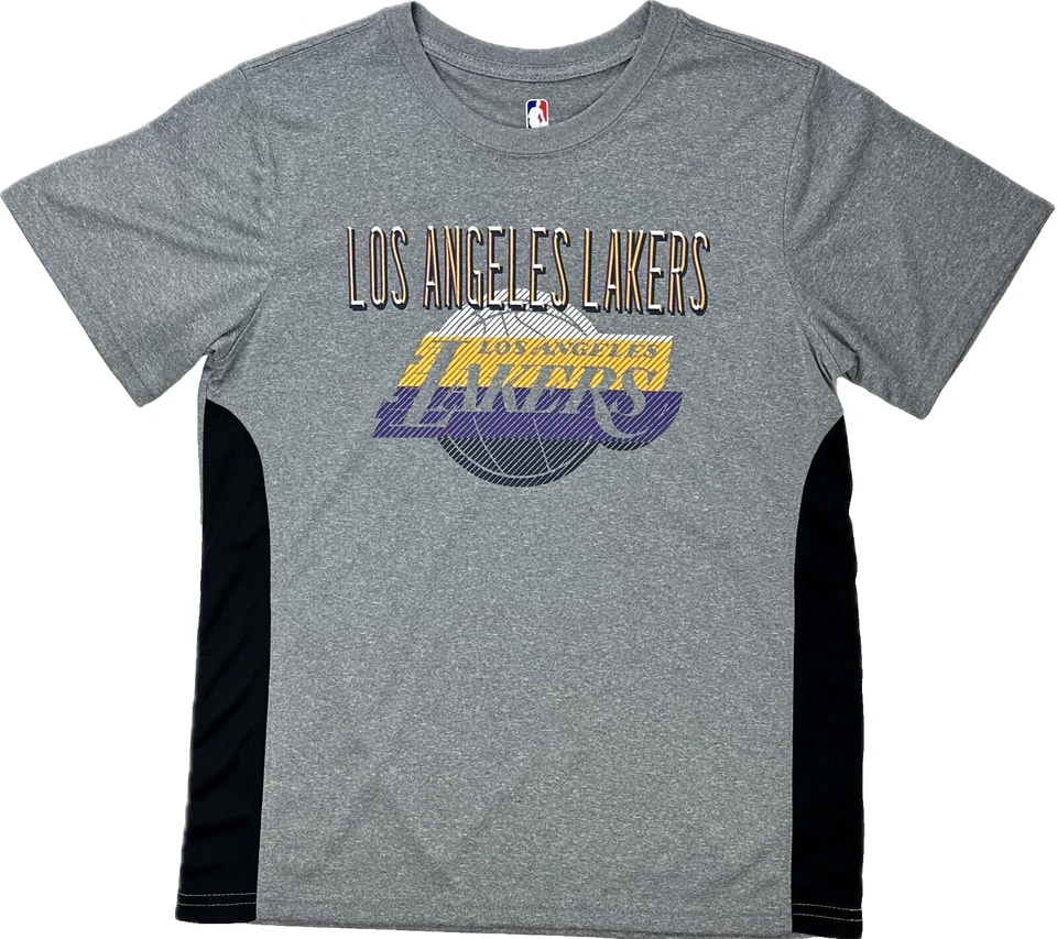 UNK 儿童灰色短袖 NBA 洛杉矶湖人队勒布朗詹姆斯 23 运动衬衫 L 14-16 — 第 1/2 张图片