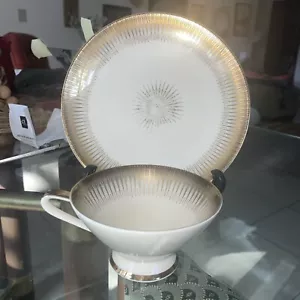 Platillo taza atómica de hilo dental Plankenhammer dorado Alemania años 50 vintage - Imagen 1 de 7