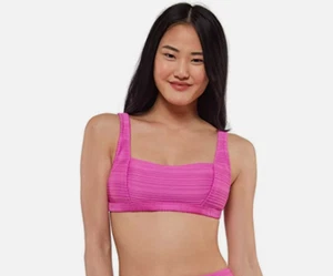 Jessica Simpson Magenta Tie Back Spring Swim Top, Fuschia, Sz S - Picture 1 of 2