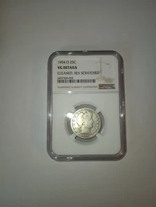 1904-O Barber Quarter NGC, Very Good Details Scarce - Picture 1 of 2