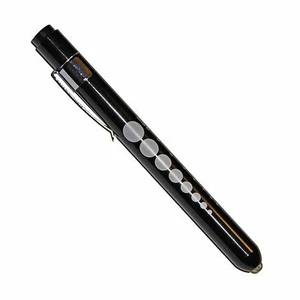 Reusable Aluminum LED PUPIL GAUGE Nurse Pen Light Medical Click Penlight Black - Picture 1 of 1