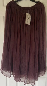 Damen Le Miuex Viskose Rock mit Linear (Einheitsgröße) Cranberry Neu mit Etikett - Bild 1 von 3