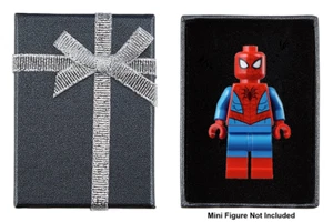Lego Minifigur Geschenkbox und Band anthrazit schwarz Display Box gepolstert 7x5x2,5cm - Bild 1 von 16