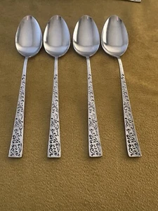 Set of 4 Stanley Roberts Stainless Soup Spoons "Madrilla" Pattern. - Picture 1 of 8