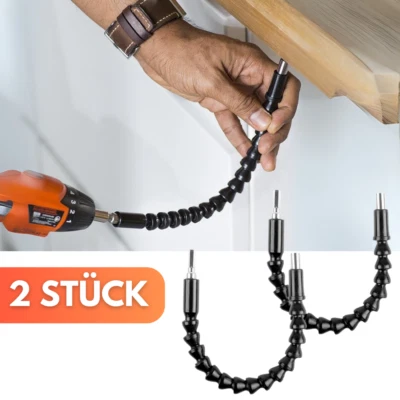 Flexibo - Der 360° Winkelbohrkopf Winkelbohrer Winkelbohrfutter Bits - 2 STÜCK - Bild 1 von 4