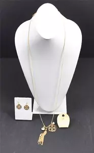I Creative Cruz Tono Oro Collar Pendientes Perforados Conjunto Artesanal G1 - Imagen 1 de 12
