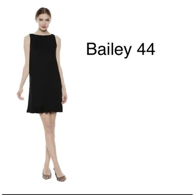 Bailey 44 Black Sleeveless Ruffle Hem Dress Above Knee Mini Casual High Neck M - Image 1 of 4