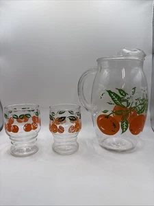 Anchor Hocking Orange Juice Glass 1950s 2 juice glasses - Picture 1 of 6