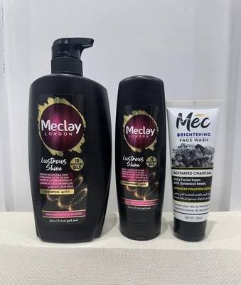 Meclay London Shampoo + Conditioner + Face Wash Set Lustrous Shine 3pcs HUGE SET - Image 1 of 2