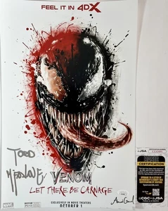 Todd McFarlane Signed Venom 11x17 Movie Poster A Authentic Autograph JSA COA - Picture 1 of 1