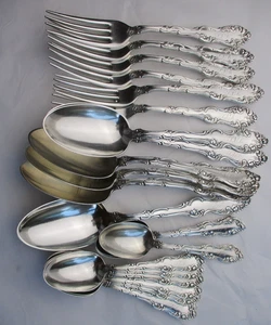 Towle sterling silver Old English partial set forks & spoons mono LJB - Picture 1 of 9