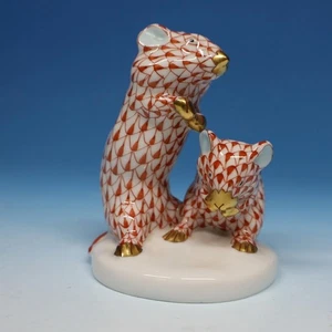 Herend Ungarn - Rost Netz Figur - Paar Hamster Nager - 3 cm - Bild 1 von 4