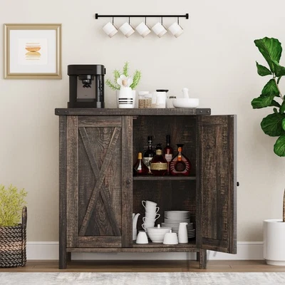 Buffet Storage Cabinet Living Room Wood Kitchen Sideboard UK - Image 1 of 4