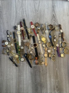 Huge Mixed Vtg Modern Watch Job / Junk Lot 80s LCD Quartz 50+ Watches For Parts - Picture 1 of 11