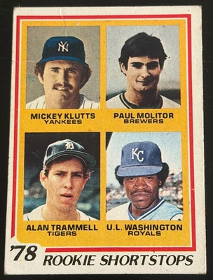 684)  1978 TOPPS #707 PAUL MOLITOR / ALAN TRAMMELL LOW GRADE HALL OF FAME - Image 1 of 2