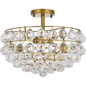 Elegant Lighting 1107F16BR Savannah Flush Mount Brass - Picture 1 of 8
