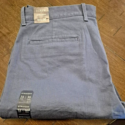 J. Crew Flex Mens Straight Fit Chino Pants Size 34x30 Blue Brand New NWT - Image 1 of 4