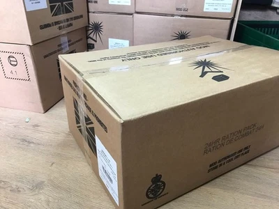 FULL BOX OF 10 MRES P/D 06/22 BRITISH STYLE RATIONS