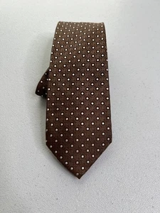 Corbata Jones New York marrón patrón geométrico 100 % seda nueva sin etiquetas - Imagen 1 de 7