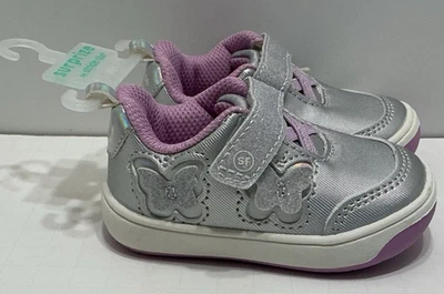 Surprize Stride Rite Baby Girls 3( 6-9 Month) Sneakers Shoes Butterflies Sparkly - Image 1 of 4