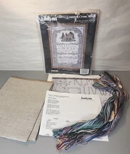 Janlynn 1991 Counted Cross Stitch Kit English Cottage Sampler 112-21 Vtg READ - Picture 1 of 6