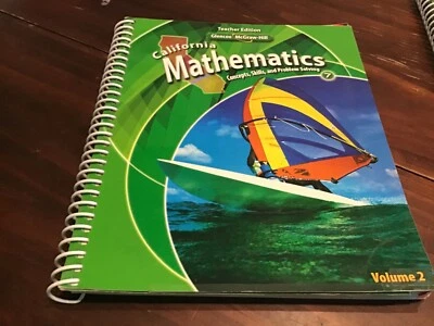 CALIFORNIA MATHEMATICS TEACHER EDITION GRADE 7 (CONCEPTS, Skills…) @W8 - Image 1 of 2