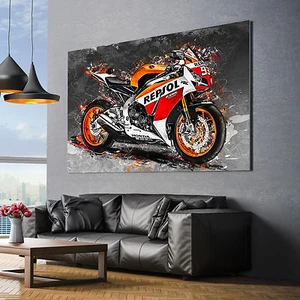 LEINWAND BILDER Honda CBR 1000 RR Repsol Motorrad Wand bilder Kunstdruck Canvas - Bild 1 von 4