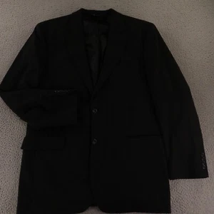 Jos A Bank Jacket M MT Black 100% Wool Worsted Twill Blazer Sport Coat 42L - Picture 1 of 16