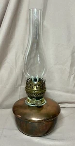 Circa 1920 Ehrich & Graetz German Double Burner Copper & Brass Oil Lamp - Picture 1 of 11