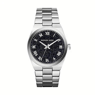 Nuevo en caja Reloj Michael Kors Mujer Azul Oscuro y Plata Pulsera CHANNING MK6113 $250 Foto 1 de 4