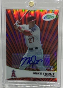 2011 eTopps Mike Trout Rookie RC #707/999 Topps Auto 1/3 SSP - Picture 1 of 11