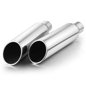 Stainless Steel Exhaust Tip Angle Cut 2.5" Inlet - 4" Outlet - 18" Long - Picture 1 of 8