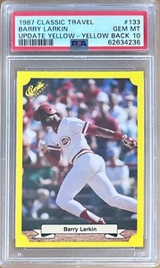 1987 Classic YELLOW BACK #133 BARRY LARKIN PSA 10 GEM Mint RC Reds FRESH SLAB