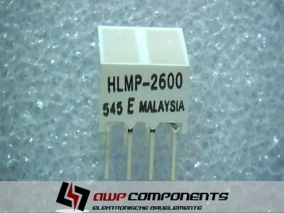 (5 Stk.) HLMP-2600 - LED Platinenindikator, Leiste 2 Hoch, DIP rot x2, 2,6V, HP - Bild 1 von 3