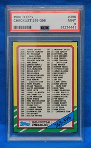 1986 TOPPS # 396 CHECKLIST 265-396  PSA 9 MINT # 97274441 - VERY LOW POP ** - Picture 1 of 2