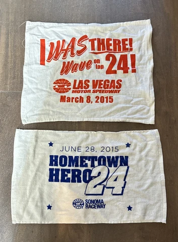 LOT (2) Jeff Gordon Towels Las Vegas Speedway 2015 I Was There Wave On Lap 24! Cover