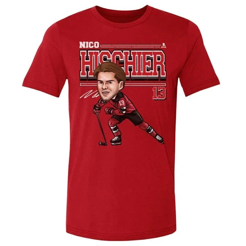 Nico Hischier Team New Jersey Devils Hockey T-Shirt Gift For Fans All Size S-3XL Cover