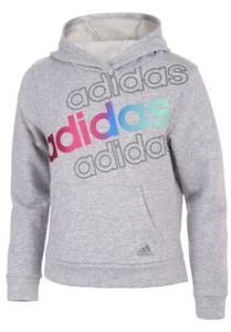 ADIDAS  Girls  Fleece Pullover Hoodie NWT  M 10/12   Gray - Picture 1 of 4