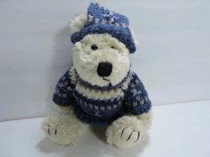 Boyds Bears Knut vestito per l'inverno con il suo maglione/cappello maglia blu e bianco 1996 - Foto 1 di 7
